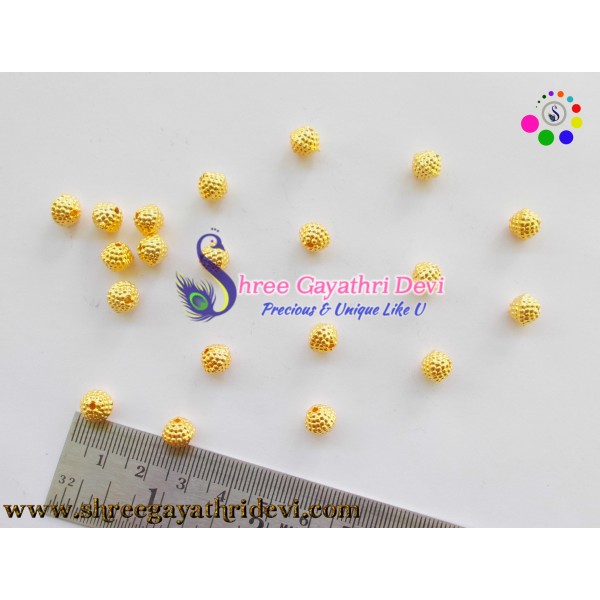 GOLD METAL BEADS - 8MM - SGGB20