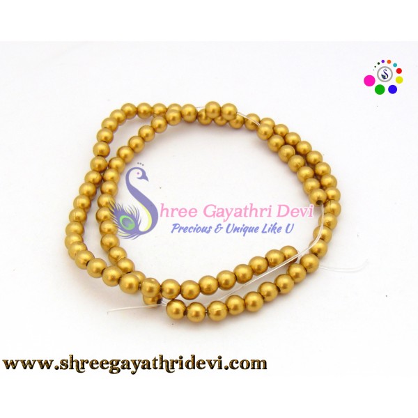 GOLD DULL FINISH BEADS - 6MM - SGGB38