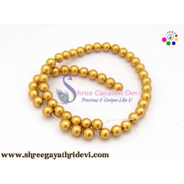 GOLD DULL FINISH BEADS - 7MM - SGGB39