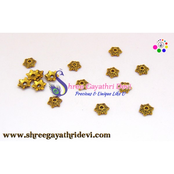 ANTIQUE GOLD BEADCAPS - 8MM - SGBC23