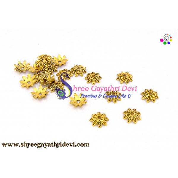 ANTIQUE GOLD BEADCAPS - 15MM - SGBC33
