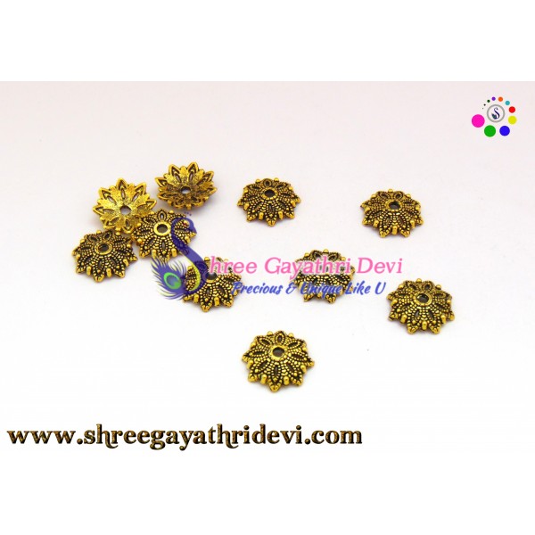 ANTIQUE GOLD BEADCAPS - 17MM - SGBC34