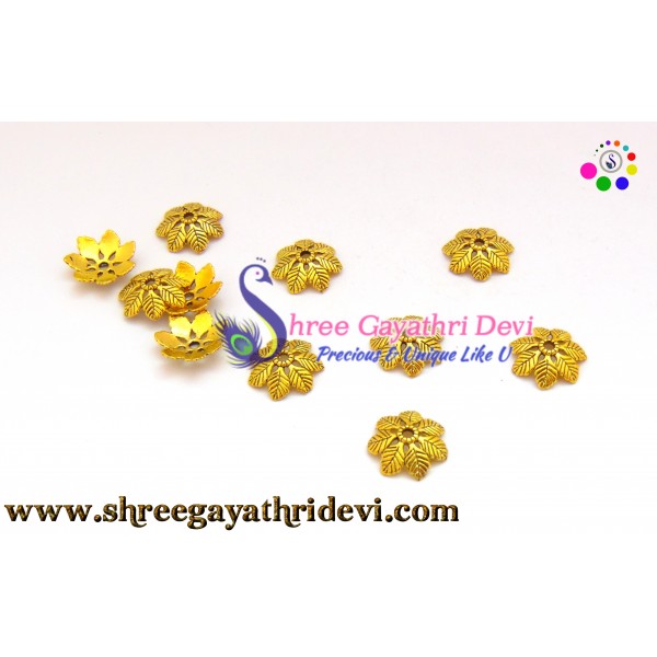ANTIQUE GOLD BEADCAPS - 16MM - SGBC35