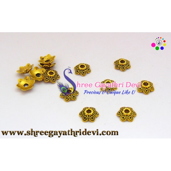 ANTIQUE GOLD BEADCAPS - 12MM - SGBC37