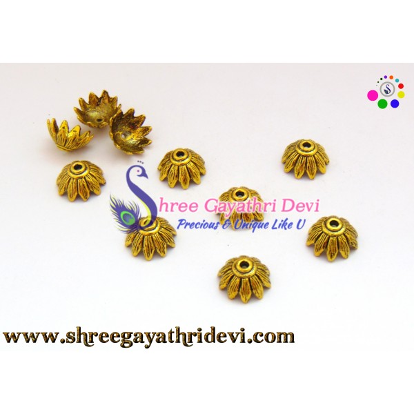 ANTIQUE GOLD BEADCAPS - 15MM - SGBC41