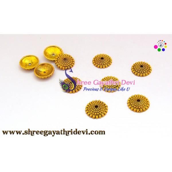 ANTIQUE GOLD BEADCAPS - 16MM - SGBC49
