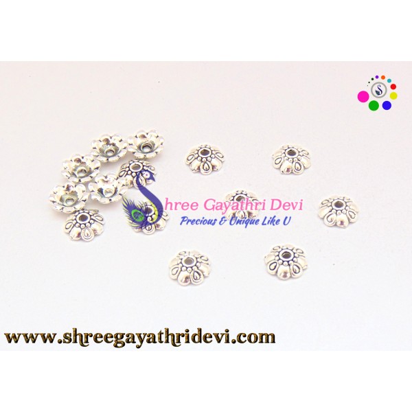 ANTIQUE SILVER BEADCAPS - 10MM - SGBC51
