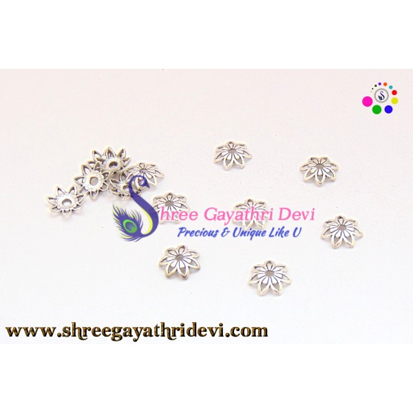 ANTIQUE SILVER BEADCAPS - 10MM - SGBC52