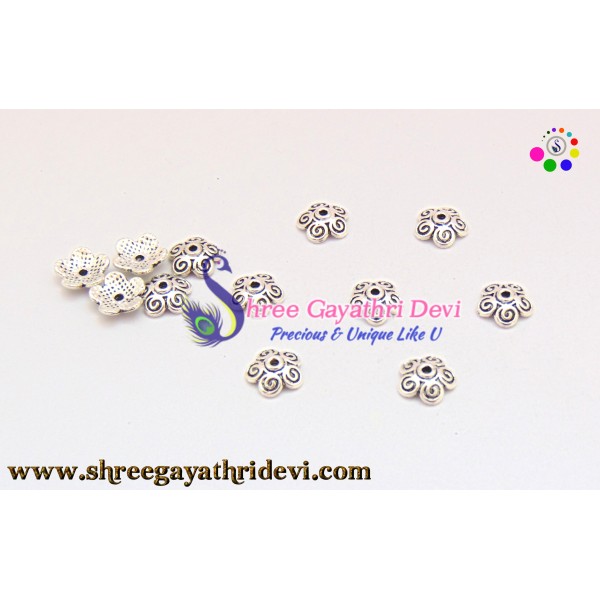 ANTIQUE SILVER BEADCAPS - 10MM - SGBC53