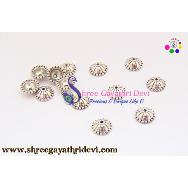 ANTIQUE SILVER BEADCAPS - 10MM - SGBC58