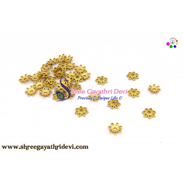 ANTIQUE GOLD BEADCAPS - 10MM - SGBC66