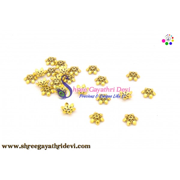 ANTIQUE GOLD BEADCAPS - 12MM - SGBC67