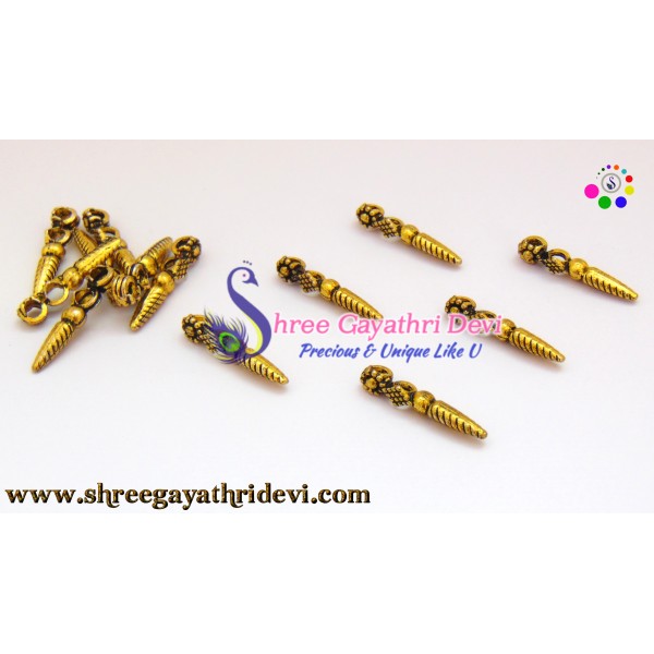 KOLHAPURI BEADS - ANTIQUE GOLD - 2.5CM