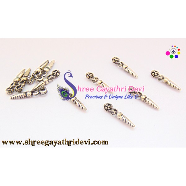 KOLHAPURI BEADS - ANTIQUE SILVER - 2.5CM