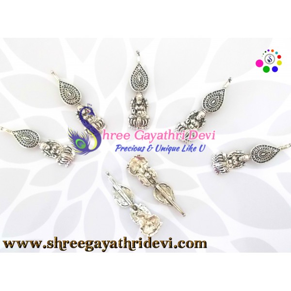 KOLHAPURI BEADS - ANTIQUE SILVER - 5CM