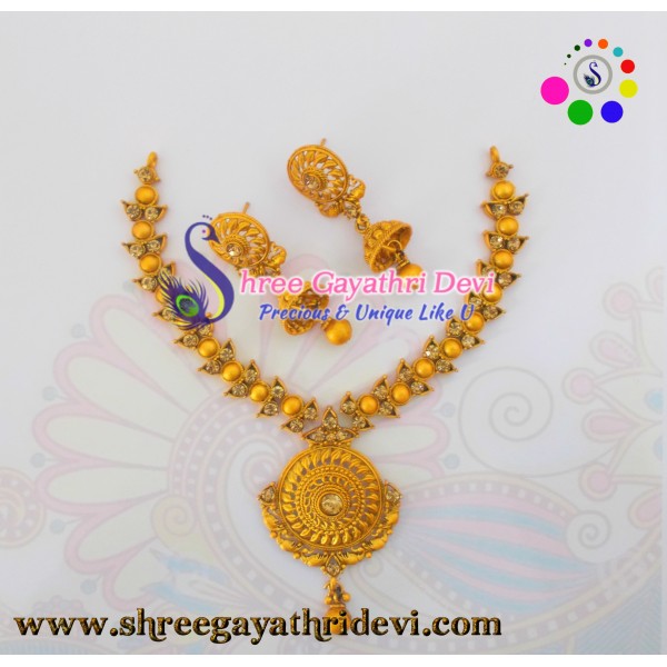 MATT FINISHED GOLD JEWELLERY SET - GOLD - SGMJS21