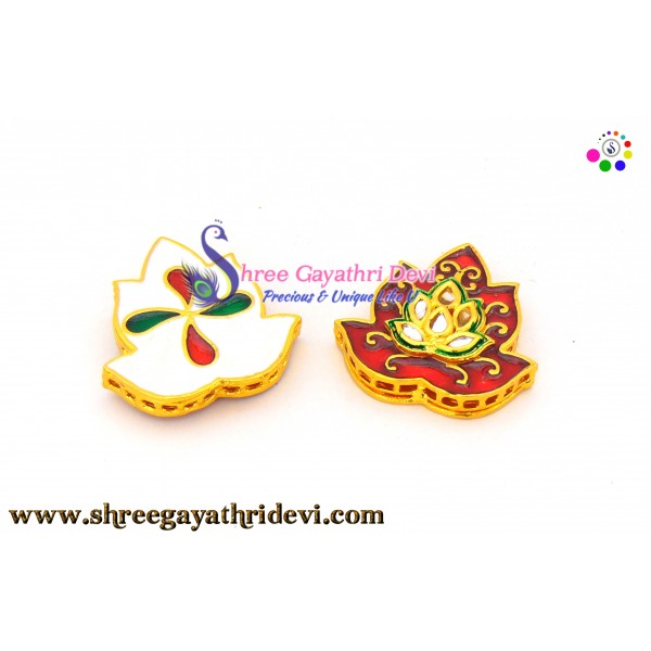 MEENA  KUNDAN ENAMEL PENDANT/CONNECTOR - SGMN01 - 40*40MM
