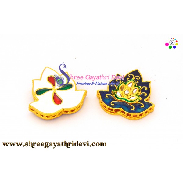 MEENA KUNDAN ENAMEL PENDANT/CONNECTOR - SGMN02 - 40*40MM