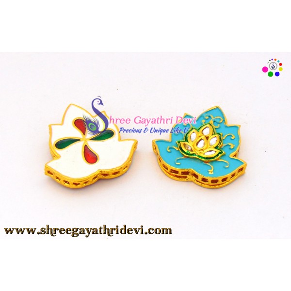 MEENA  KUNDAN ENAMEL PENDANT/CONNECTOR - SGMN03 - 40*40MM