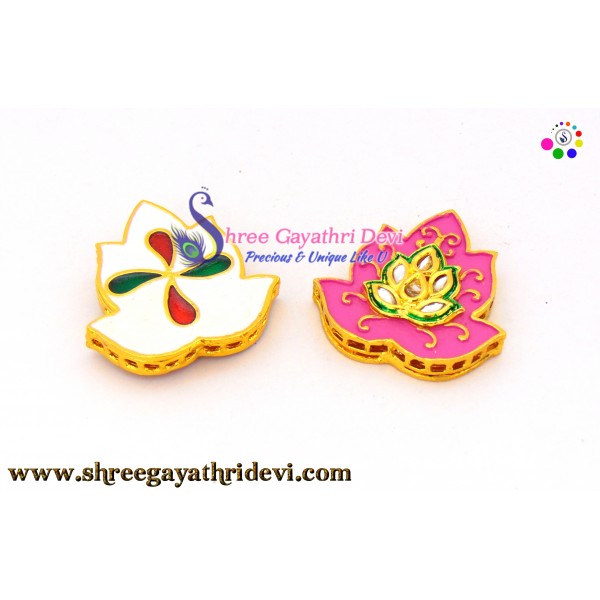 MEENA KUNDAN ENAMEL PENDANT/CONNECTOR - SGMN06 - 40*40MM