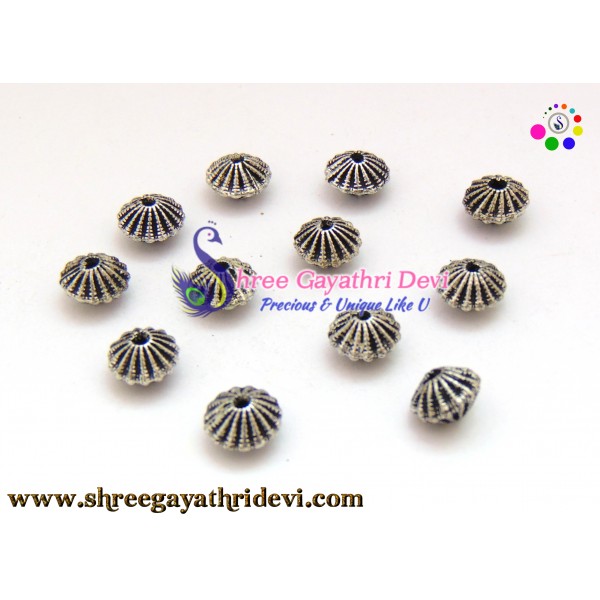 ANTIQUE SILVER BEADS - 10MM - SGAB56