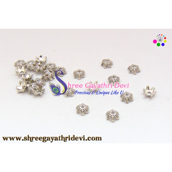 ANTIQUE SILVER BEADCAPS - 6MM - SGBC63