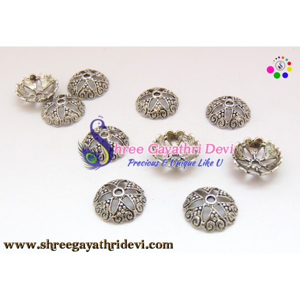 ANTIQUE SILVER BEADCAPS - 20MM - SGBC65