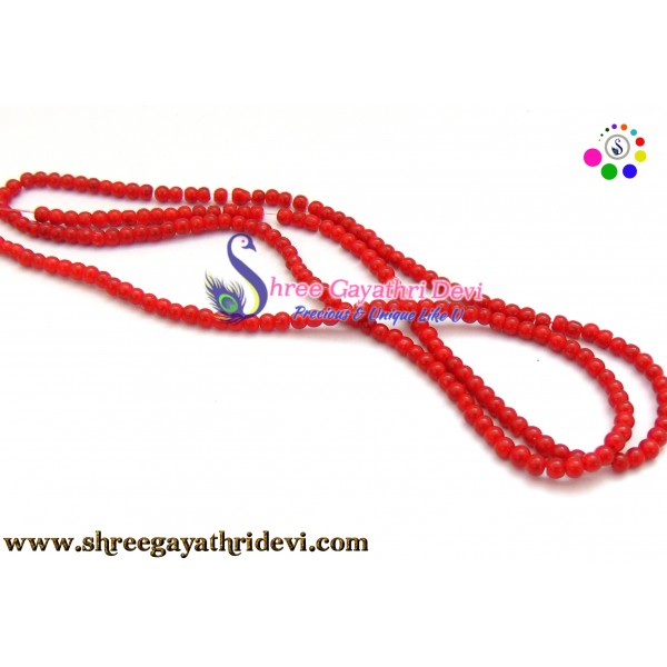 GLASS BEADS - LIGHT RED - 3MM