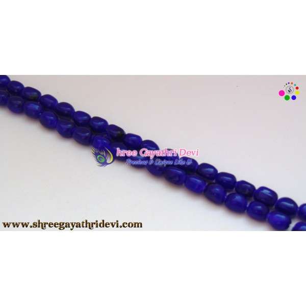 PLAIN TUMBLE GLASS BEADS - ROYAL BLUE - 10MM