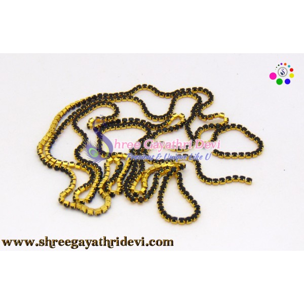 STONE CHAIN - 1MM - BLACK - SGCN25