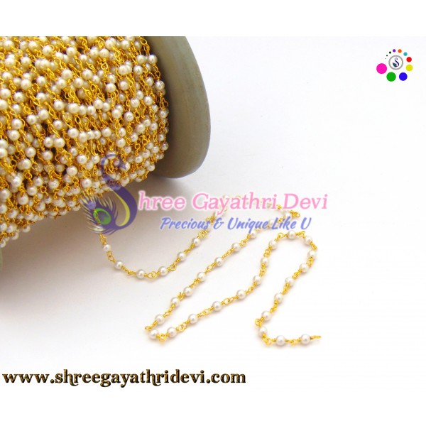 PEARL LINK CHAIN - 3MM - WHITE - SGCN27