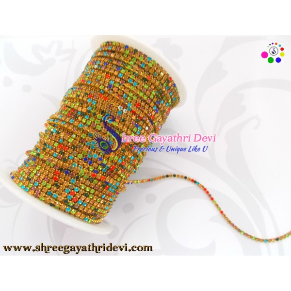  STONE CHAIN - 1MM - MULTICOLOR - SGCN31