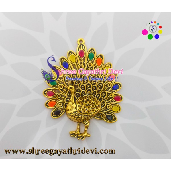 STONE PENDANT - PEACOCK - MULTICOLOR - 85*65 MM
