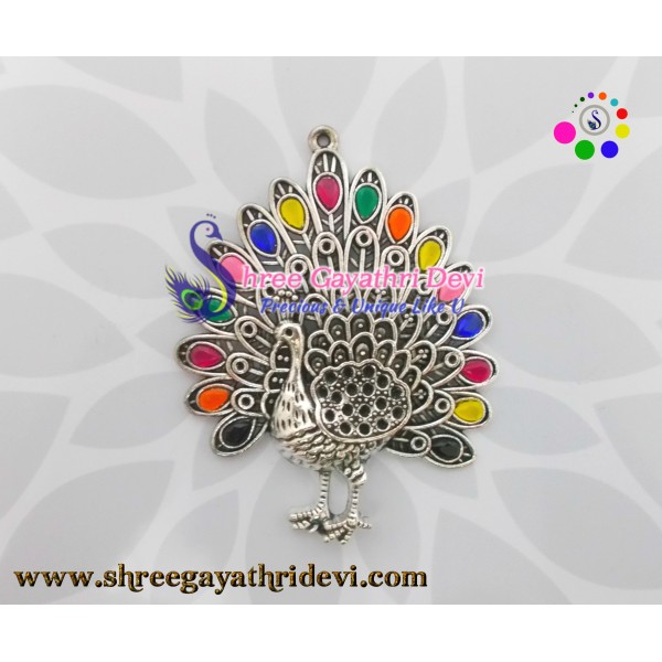 STONE PENDANT - PEACOCK - MULTICOLOR - 85*65 MM